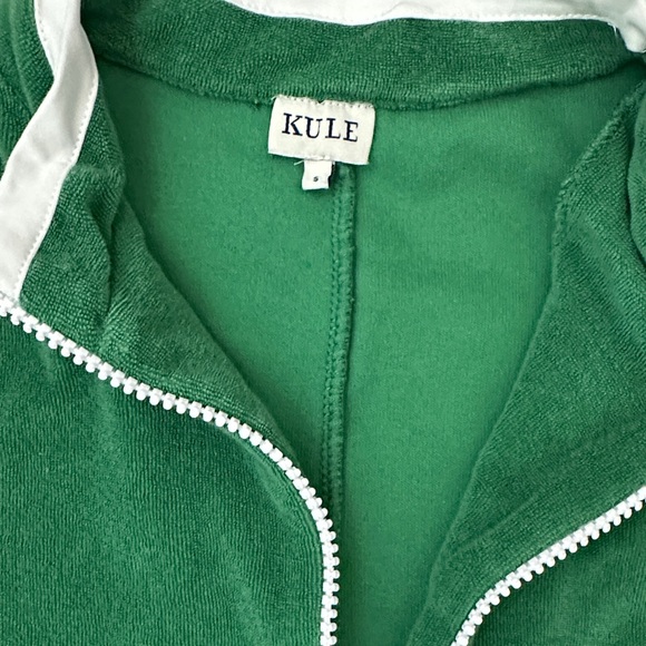KULE Terry Cloth Retro zip Small Women’s emerald green Serena romper - Picture 3 of 7